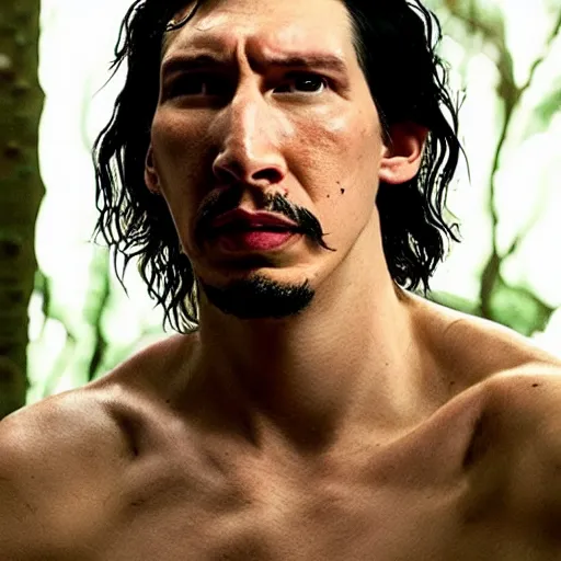 Image similar to adam driver as tarzan