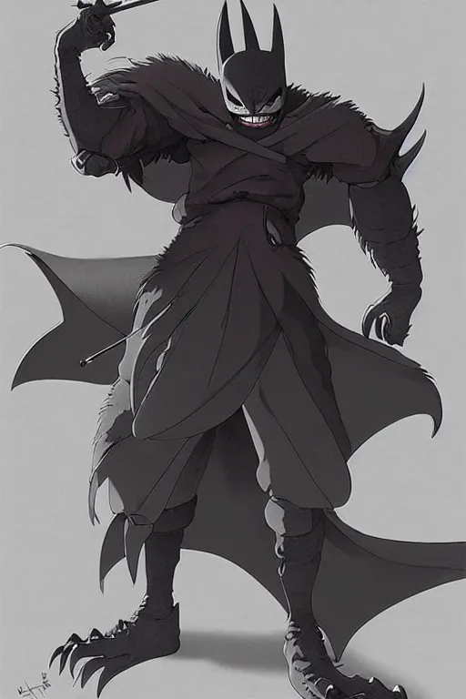 Prompt: badass bat character by ghibli studio,detailed,concept art