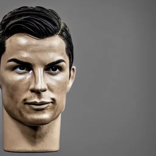 Image similar to cristiano ronaldo as doctor, accurate, 30mm, face, soft colours, dramatic lighting, nikon