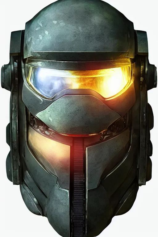 Image similar to robot ninja mask helmet halo master chief radiating a glowing aura global illumination ray tracing hdr fanart arstation by ian pesty and katarzyna da „ bek - chmiel