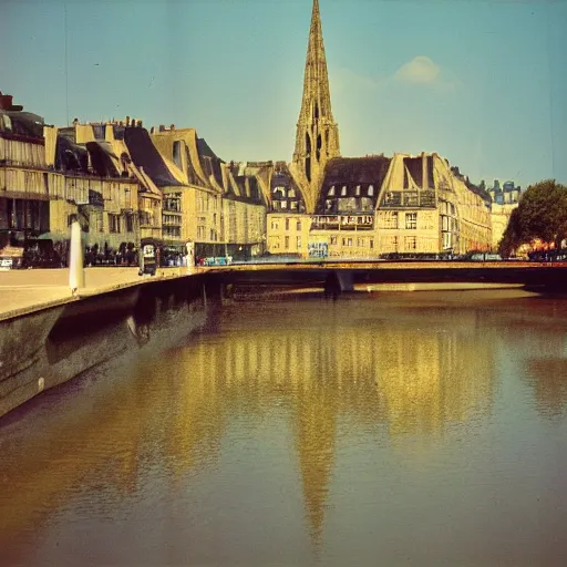 Prompt: ektachrome photography of caen, france