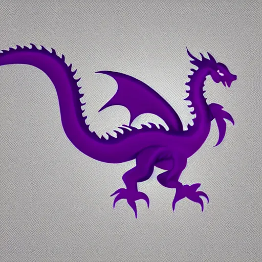 Image similar to very cute purple dragon, 2d minimalism, minimum of color