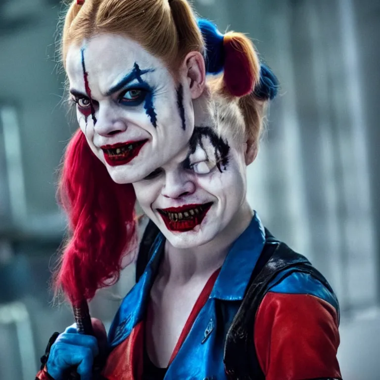 Prompt: Ruth Wilson as Harley Quinn in Suicide Squad