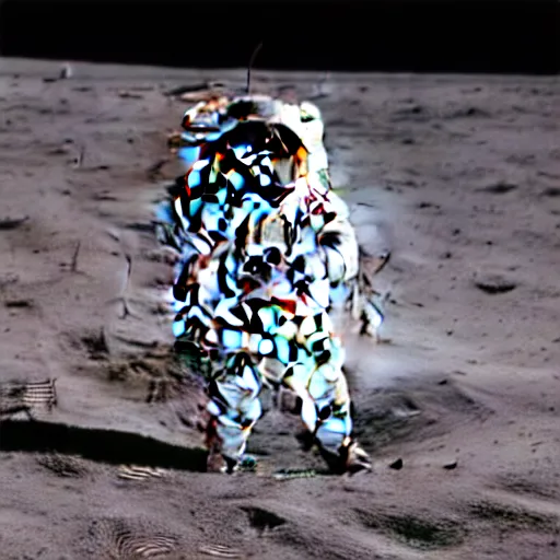 Prompt: photo of an astronaut wearing a mercury suit holding an electric guitar on the moon. detailed