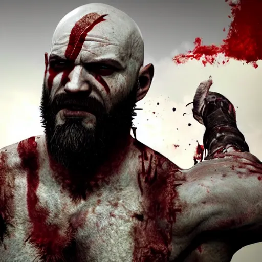 Prompt: kratos in the walking dead 4 k detailed super realistic