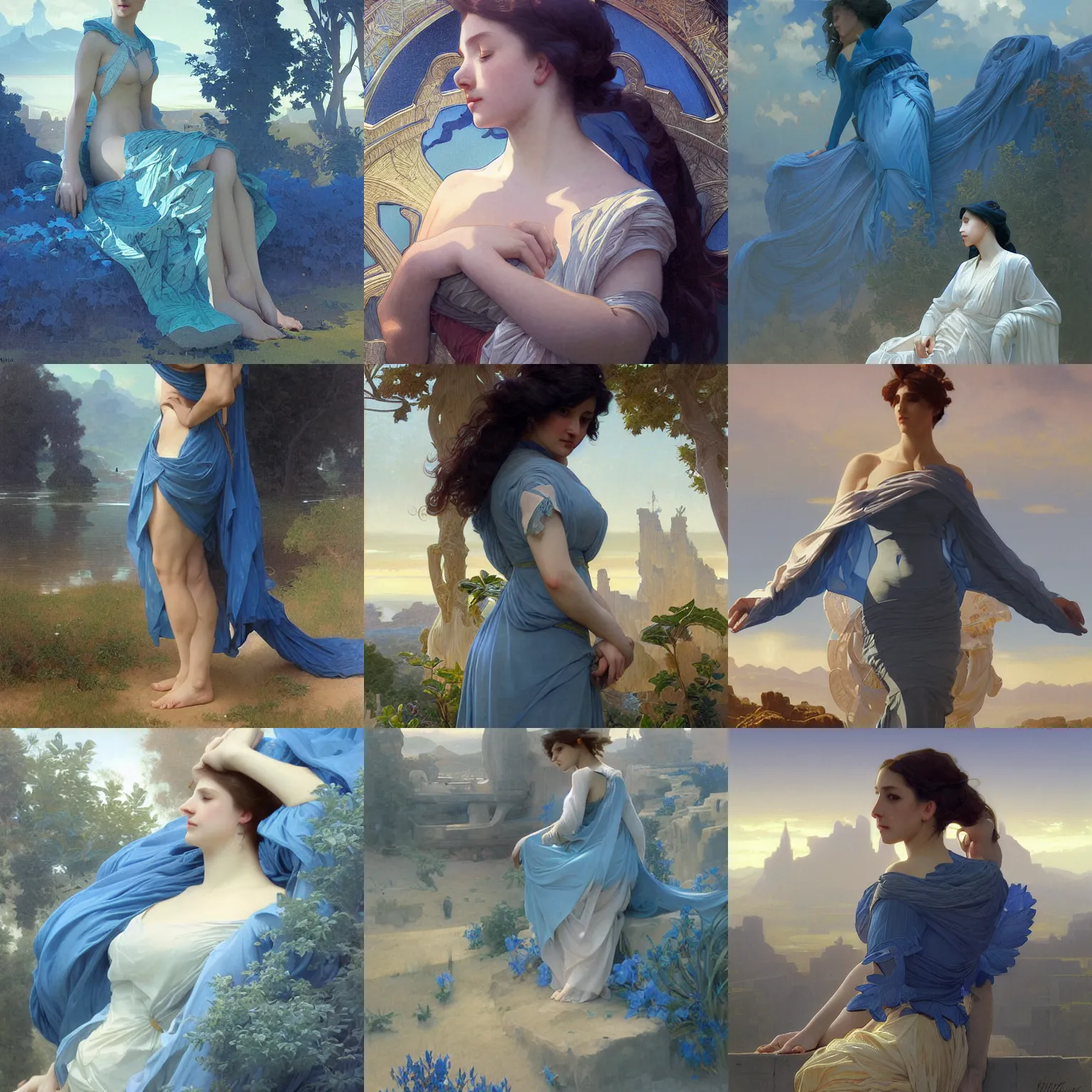 Prompt: blue landscape, presidential, intricate, elegant, highly detailed, digital painting, artstation, concept art, smooth, sharp focus, illustration, art by artgerm and greg rutkowski and alphonse mucha and william - adolphe bouguereau