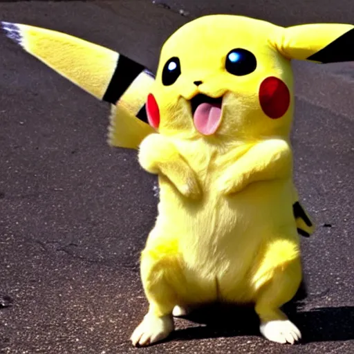 Prompt: Real life Pikachu using thunderbolt move, national geographic