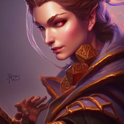 Image similar to mage, female, d & d, fantasy, intricate, elegant, highly detailed, digital painting, artstation, octane render, concept art, matte, sharp focus, illustration, hearthstone, art by artgerm, johannes voss