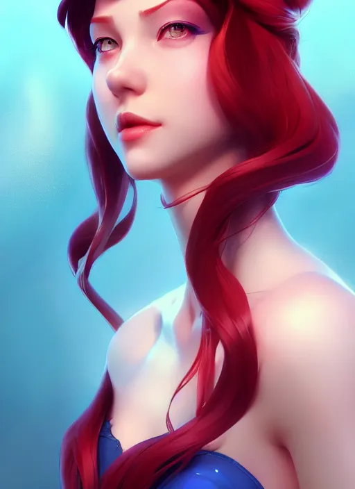 Prompt: beautiful happy princess ariel disney, character art, art by artgerm lau and wlop and and ilya kuvshinov and john singer sargent, hyperdetailed, 8 k realistic, symmetrical, frostbite 3 engine, cryengine, dof, trending on artstation, digital art