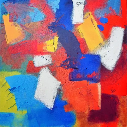 Image similar to abstract expressionist minimalist painting, strong blots of color, interesting relationship within the composition, gestural, sketchbook style, paint on canvas, power washed texture, masterpiece, by secundino hernandez