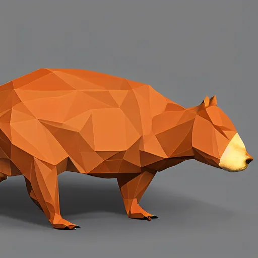 Prompt: a low poly model of a capybara