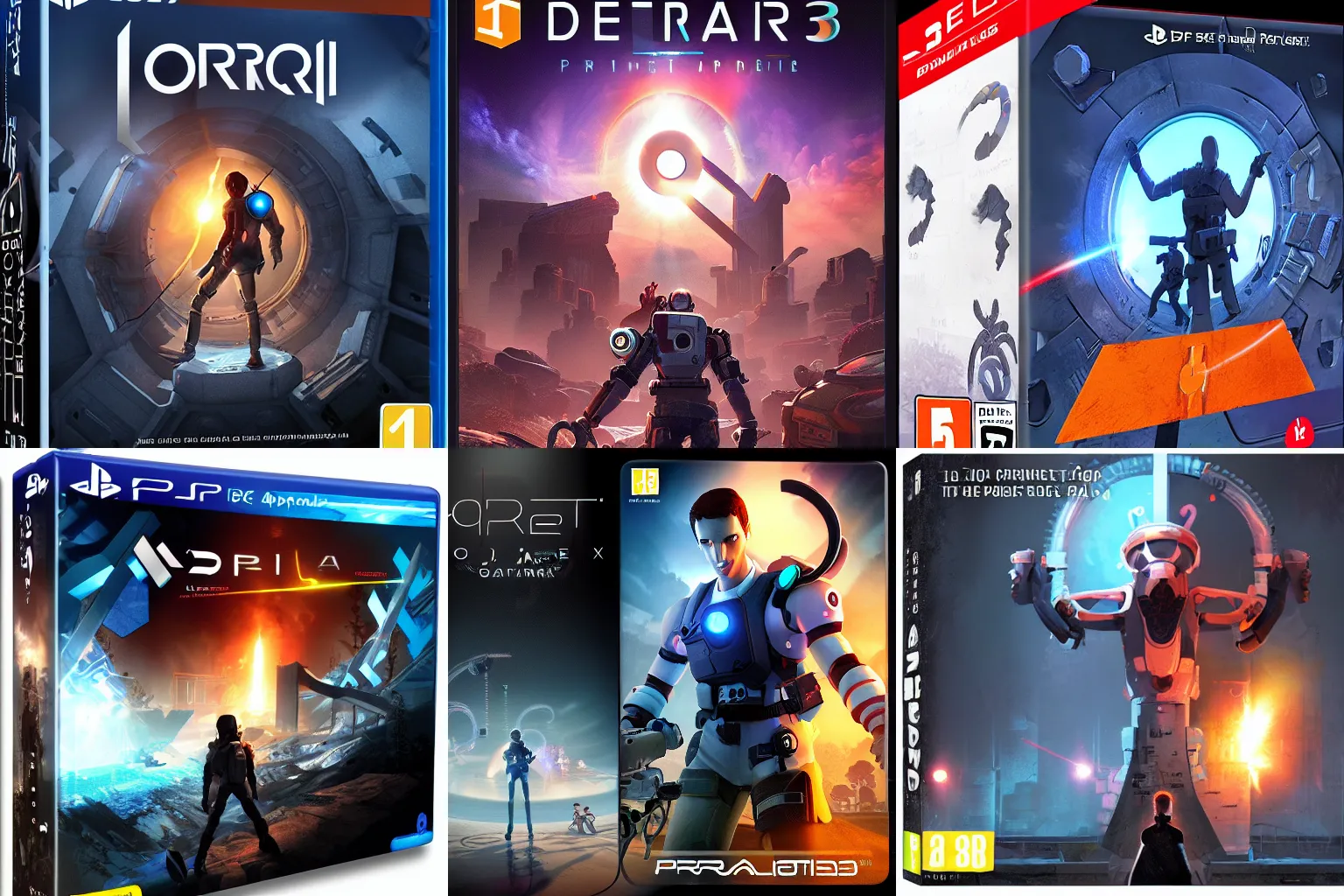 Prompt: Portal 3 box art for upcoming game release, product shot