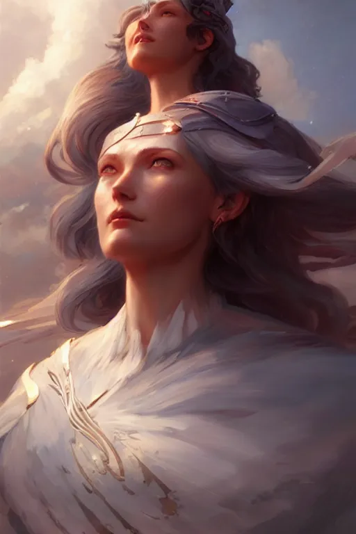 Prompt: goddess of the sky, highly detailed, digital painting, artstation, concept art, smooth, sharp focus, illustration, unreal engine 5, 8 k, art by artgerm and greg rutkowski and edgar maxence