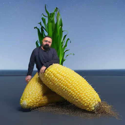 Prompt: hyperrealistic dslr film still of billy mays disguised as giant ear of corn, stunning 8 k octane comprehensive 3 d render, inspired by istvan sandorfi & greg rutkowski & unreal engine, perfect symmetry, dim volumetric cinematic lighting, extremely hyper - detailed, incredibly real lifelike attributes & flesh texture, intricate, masterpiece, artstation, stunning