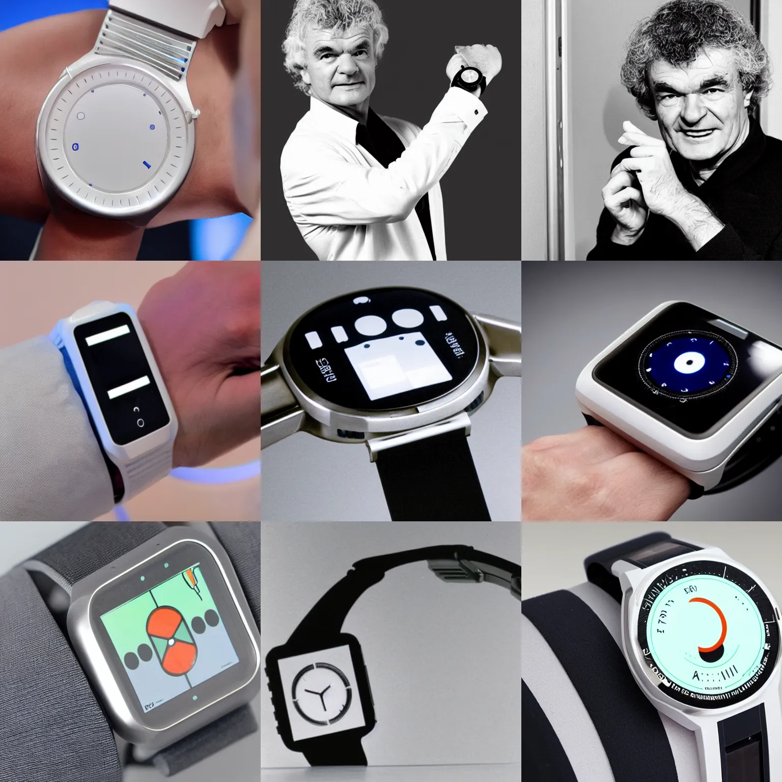 Prompt: hartmut esslinger prototype of a smart watch