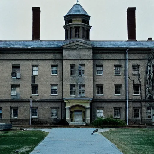 Prompt: danvers state hospital. still from blade runner