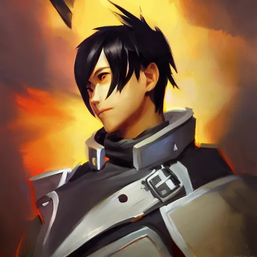 Prompt: greg manchess portrait painting of kirito as overwatch character, medium shot, asymmetrical, profile picture, organic painting, sunny day, matte painting, bold shapes, hard edges, street art, trending on artstation, by huang guangjian and gil elvgren and sachin teng