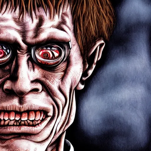 Prompt: horror portrait of willem dafoe by junji ito, hyper detailed, 4 k, extreme horror