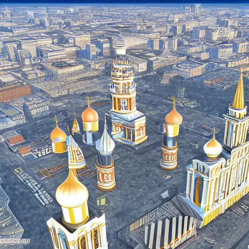 Prompt: moscow state university main building, aerial photography, 4 k, highly detailed photo by katsushika hokusai, musem exposition, unreal engine