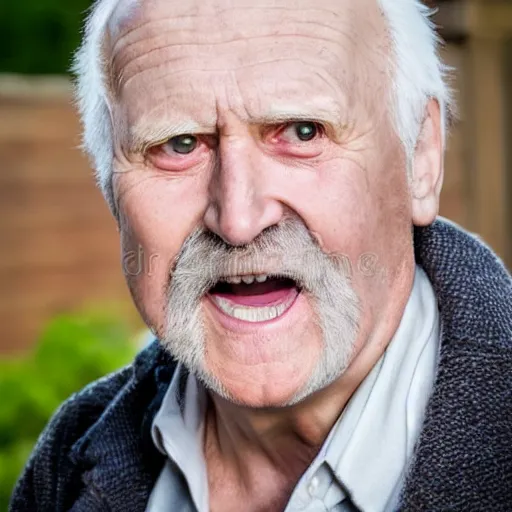 Prompt: portrait of hide the pain harold, accurate and detailed, stock photo, outdoor lighting, stock photo, Nikon 50mm f/1.8G