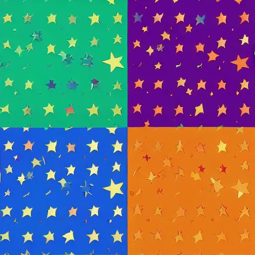 Prompt: coloured detailed 4 k paper stars background