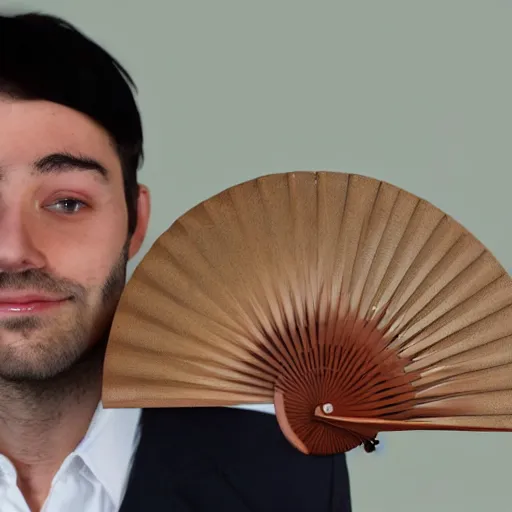 Prompt: a gentleman with a fan face