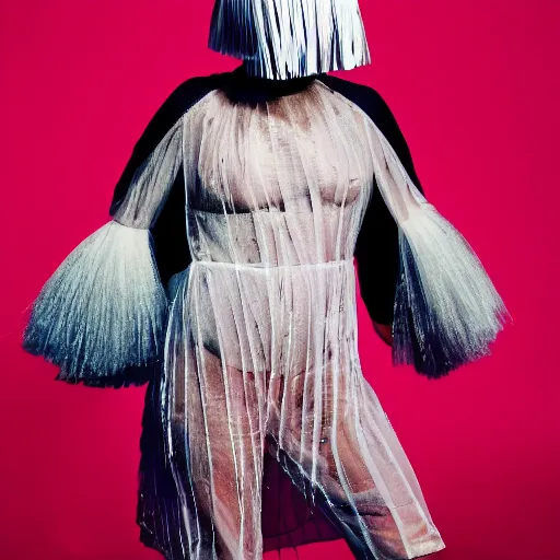 Prompt: Sia furler artistic photoshoot full body