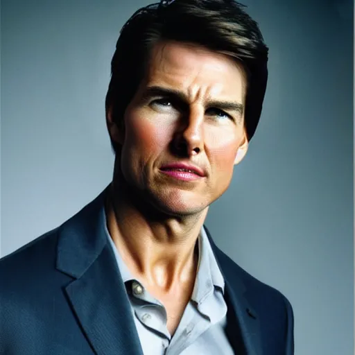 Prompt: A photo of Tom Cruise, head shoot, promo shot, highly detailed, sharp focus, kodak film, studio lighting