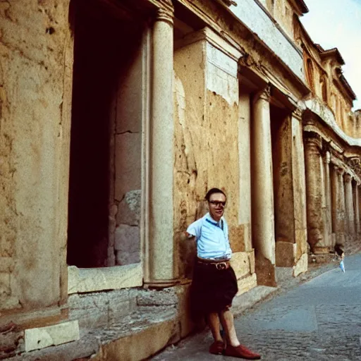 Prompt: portra 800 street photography in ancient Rome