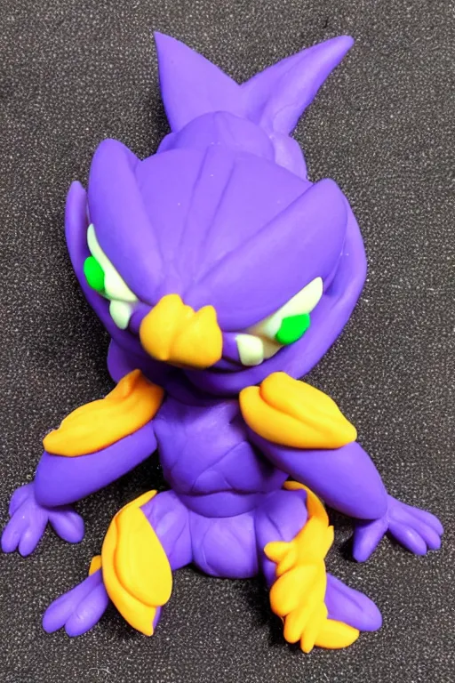 Prompt: a 3 d play - doh sculpture of aerodactyl