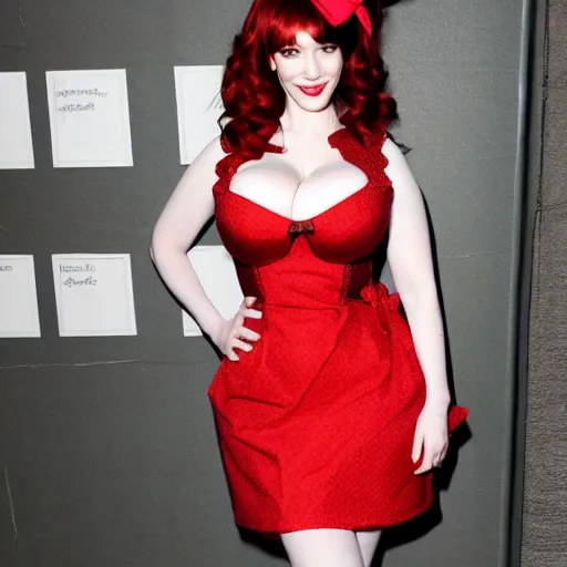 Image similar to christina hendricks with play boy bunny girl outfit,