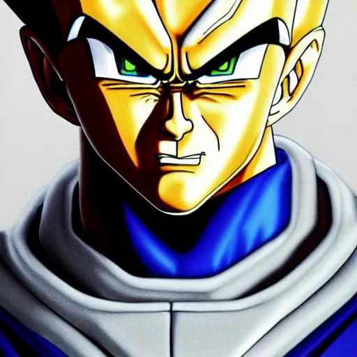 Image similar to ultra detailed portrait painting of vegeta, cinematic shot, trending on artstation, brush stroke, high quality, redshift render, photorealistic portrait