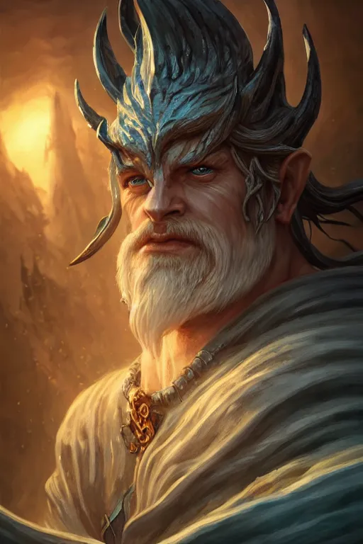 Image similar to lord of sea elf, god of the underworld, highly detailed, d & d, fantasy, highly detailed, digital painting, trending on artstation, concept art, sharp focus, illustration, global illumination, ray tracing, realistic shaded, art by artgerm and greg rutkowski and fuji choko and viktoria gavrilenko and hoang lap, sunny