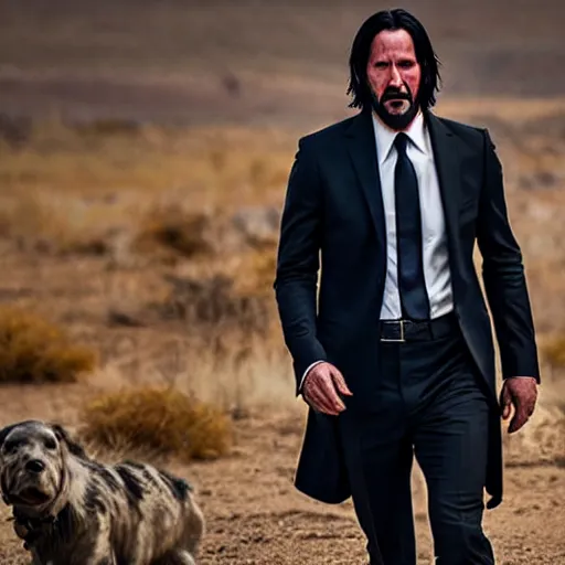Image similar to john wick in new mexico, 4k, high detail, high-resolution photograph, ultra-detail