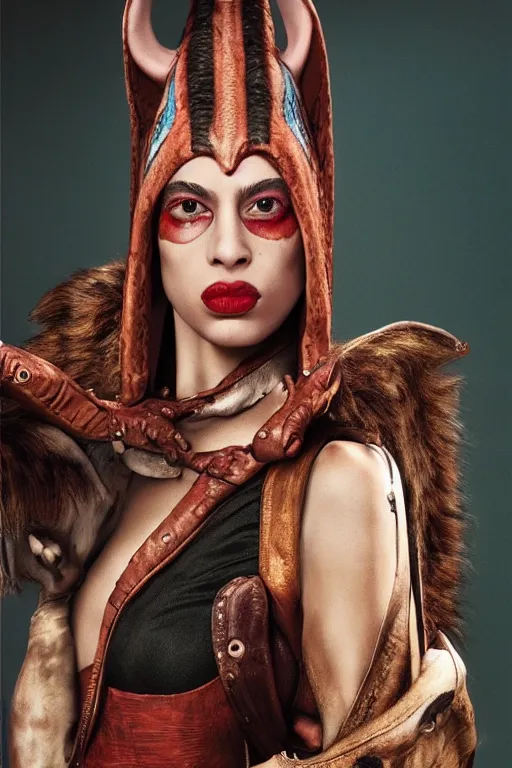 Prompt: dolce & gabbana campaign featuring jar jar binks as a female cowgirl, long eyeslashes, huge juicy lips, big seductive eyes, realistic colors, no filter, realistic vfx simulation