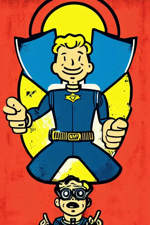 Image similar to fallout 7 6 retro futurist illustration art by butcher billy, sticker, colorful, illustration, highly detailed, simple, smooth and clean vector curves, no jagged lines, vector art, smooth andy warhol style