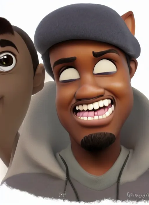 Prompt: kanye west pixar style, character adoptable, highly detailed, rendered, ray - tracing, cgi animated, 3 d demo reel avatar, style of maple story and zootopia, cool clothes, soft shade, soft lighting