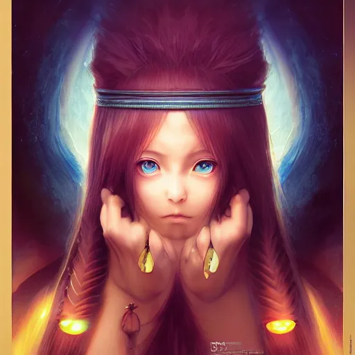Image similar to rimuru tempest from tensura on the da vinci mayan calendar, with amber eyes of golden colored eyes, straight hair, sky blue hair, long bangs, high collar, concept art, award winning photography, digital painting, cinematic, wlop, 8 k, by ross tran, tom bagshaw, andy warhol