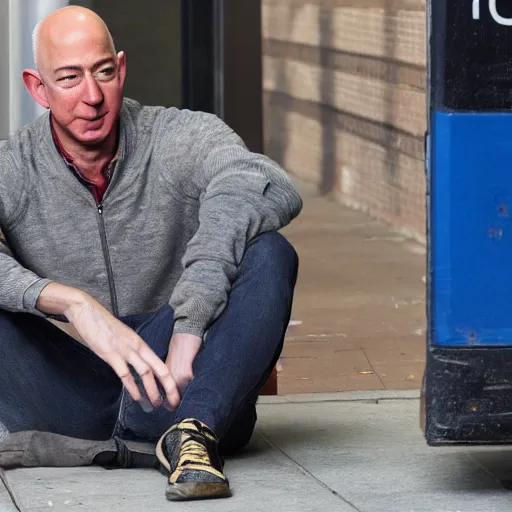 Image similar to jeff bezos homeless