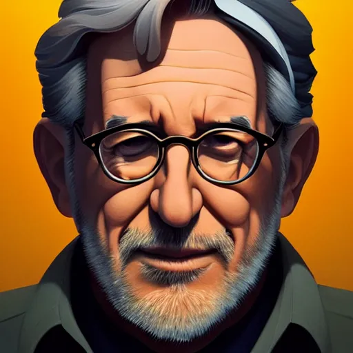 Image similar to face icon stylized minimalist steven spielberg, loftis, cory behance hd by jesper ejsing, by rhads, makoto shinkai and lois van baarle, ilya kuvshinov, rossdraws global illumination