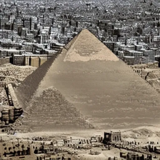 Prompt: pyramid of giza replaced by a large shopping mall, egypt, 2 0 2 2