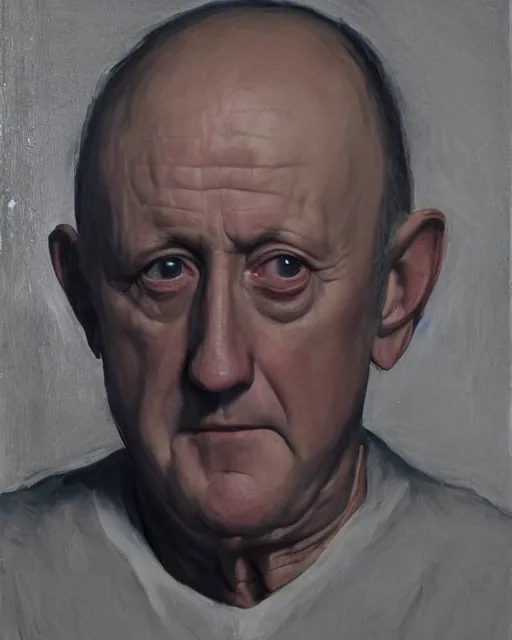 Prompt: jonathan banks as mike ehrmantraut, cinematic lighting, renaissance portrait, oil painting