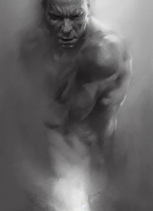Image similar to a man, by greg rutkowski, trending on artstation, masterpiece, charcoal pencil