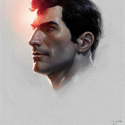 Image similar to portrait of superman by greg rutkowski, highly detailed portrait, digital painting, artstation, concept art, smooth, sharp foccus ilustration, artstation hq