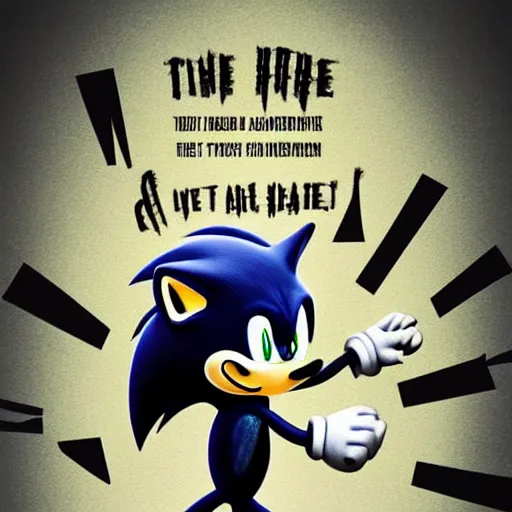 Image similar to sonic, horror, creepy, dark