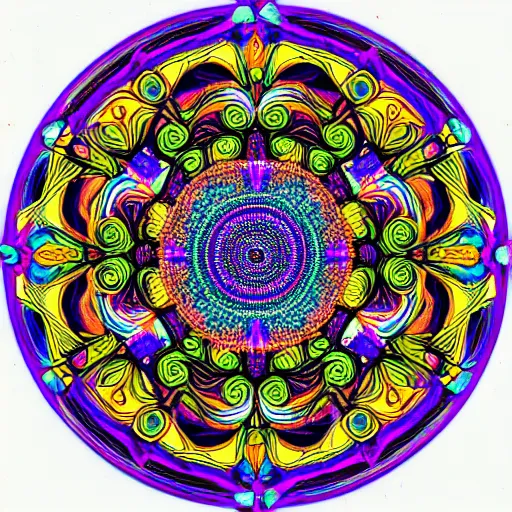 Prompt: ornate psychedelic twisting mandala vortex, intricate detail, complex, high detail