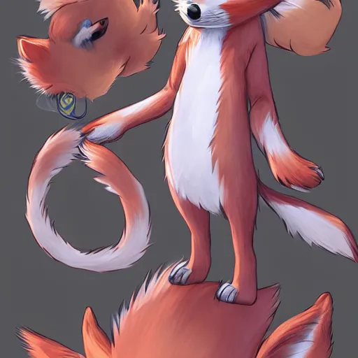 Image similar to an anthropomorphic fox, fursona!!!! trending on furaffinity, by kawacy, trending on artstation, full body