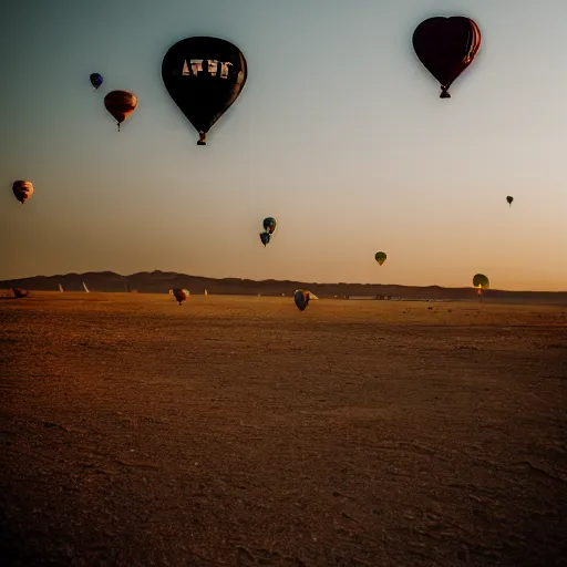 Image similar to balloons in the desert, photography,