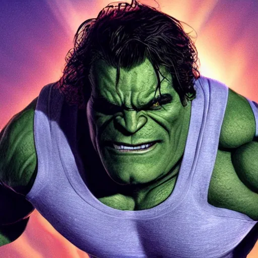 Prompt: Joaquin Phoenix as the hulk, hyperdetailed