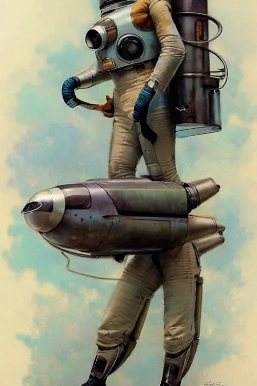 Image similar to ( ( ( ( ( 1 9 5 0 s retro future jet pack. muted colors. ) ) ) ) ) by jean - baptiste monge!!!!!!!!!!!!!!!!!!!!!!!!!!!!!!